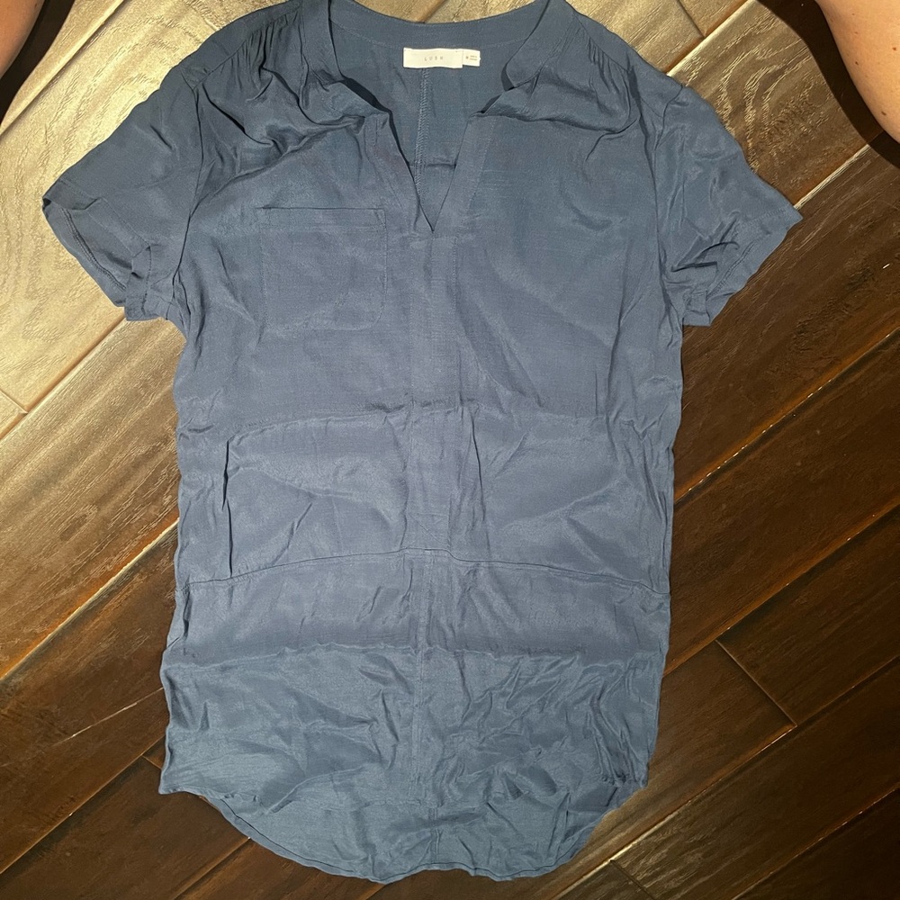 Lush blue linen dress